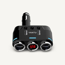 Заредете изображение във визуализатора на галерията – Car Cigarette Lighter Socket Splitter B39 Type B - 2 sockets + 2xUSB - 3,1A with display

