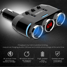 Заредете изображение във визуализатора на галерията – Car Cigarette Lighter Socket Splitter B39 Type B - 2 sockets + 2xUSB - 3,1A with display
