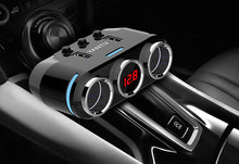 Заредете изображение във визуализатора на галерията – Car Cigarette Lighter Socket Splitter B39 Type B - 2 sockets + 2xUSB - 3,1A with display
