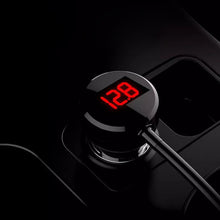 Заредете изображение във визуализатора на галерията – Car Cigarette Lighter Socket Splitter B39 Type C - 3 sockets + 2xUSB - 3,1A with display and cable
