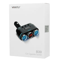 Заредете изображение във визуализатора на галерията – Car Cigarette Lighter Socket Splitter B39 Type B - 2 sockets + 2xUSB - 3,1A with display
