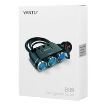 Заредете изображение във визуализатора на галерията – Car Cigarette Lighter Socket Splitter B39 Type C - 3 sockets + 2xUSB - 3,1A with display and cable

