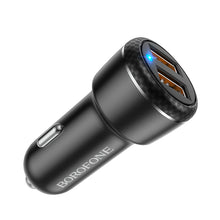 Заредете изображение във визуализатора на галерията – Borofone Car charger BZ17 Core - 2xUSB - QC 3.0 18W black
