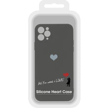 Заредете изображение във визуализатора на галерията – Vennus Silicone Heart Case for Iphone 11 Pro Max design 1 black

