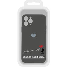 Заредете изображение във визуализатора на галерията – Vennus Silicone Heart Case for Iphone 11 Pro design 1 black
