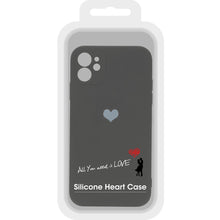 Заредете изображение във визуализатора на галерията – Vennus Silicone Heart Case for Iphone 11 design 1 black
