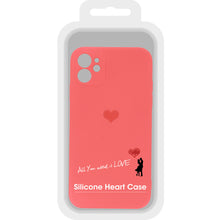 Заредете изображение във визуализатора на галерията – Vennus Silicone Heart Case for Iphone 11 design 1 red
