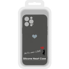 Заредете изображение във визуализатора на галерията – Vennus Silicone Heart Case for Iphone 12 Pro design 1 black

