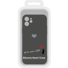 Заредете изображение във визуализатора на галерията – Vennus Silicone Heart Case for Iphone 12 design 1 black
