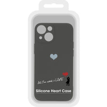 Заредете изображение във визуализатора на галерията – Vennus Silicone Heart Case for Iphone 13 Mini design 1 black
