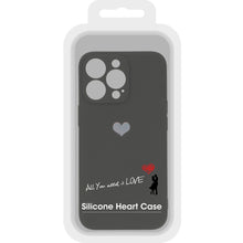 Заредете изображение във визуализатора на галерията – Vennus Silicone Heart Case for Iphone 13 Pro Max design 1 black
