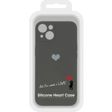 Заредете изображение във визуализатора на галерията – Vennus Silicone Heart Case for Iphone 13 design 1 black

