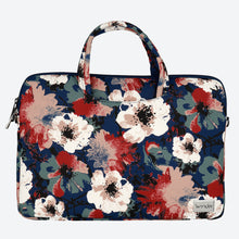 Заредете изображение във визуализатора на галерията – Wonder Briefcase Laptop 13-14 inches blue and camellias
