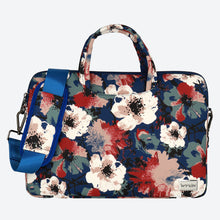 Заредете изображение във визуализатора на галерията – Wonder Briefcase Laptop 13-14 inches blue and camellias

