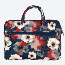 Заредете изображение във визуализатора на галерията – Wonder Briefcase Laptop 15-16 inches blue and camellias
