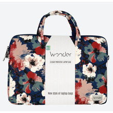 Заредете изображение във визуализатора на галерията – Wonder Briefcase Laptop 15-16 inches blue and camellias
