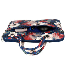 Заредете изображение във визуализатора на галерията – Wonder Briefcase Laptop 15-16 inches blue and camellias
