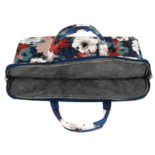 Заредете изображение във визуализатора на галерията – Wonder Briefcase Laptop 15-16 inches blue and camellias
