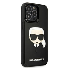 Заредете изображение във визуализатора на галерията – Original Pouch KARL LAGERFELD 3D Rubber Karl`s Head hardcase KLHCP13LKH3DBKK for Iphone 13 Pro Black
