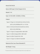 Заредете изображение във визуализатора на галерията – Wall charger Dux Ducis C110 Super Si - USB + 2xType C - PD 65W 5A black
