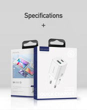 Заредете изображение във визуализатора на галерията – Wall charger Dux Ducis C80 Super Si - USB + Type C - PD 30W QC 3.0 18W 3A white
