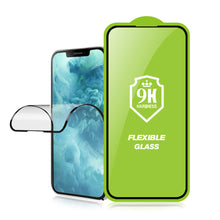 Заредете изображение във визуализатора на галерията – Bestsuit Flexible Full Glue 5D Hybrid Tempered Glass for IPHONE 13 PRO MAX Black
