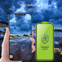 Заредете изображение във визуализатора на галерията – Bestsuit Flexible Full Glue 5D Hybrid Tempered Glass for IPHONE 13 PRO MAX Black
