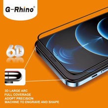 Заредете изображение във визуализатора на галерията – G-Rhino Full Glue 6D Tempered Glass for IPHONE 13 MINI Black - 10 PACK
