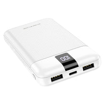 Заредете изображение във визуализатора на галерията – Borofone Power Bank 10000mAh BJ20 Mobile - 2xUSB - with 3 in 1 Micro USB, Type C, Lightning cable white
