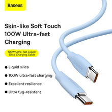 Заредете изображение във визуализатора на галерията – Baseus Cable Jelly Liquid Silica Gel - Type C to Type C - 100W 5A 1,2 metres (CAGD030003) blue
