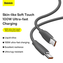 Заредете изображение във визуализатора на галерията – Baseus Cable Jelly Liquid Silica Gel - Type C to Type C - 100W 5A 1,2 metres (CAGD030001) black
