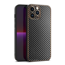 Заредете изображение във визуализатора на галерията – TEL PROTECT Leather Carbon Case for Iphone 11 Pro Black
