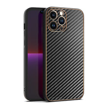 Заредете изображение във визуализатора на галерията – TEL PROTECT Leather Carbon Case for Iphone 13 Mini Black
