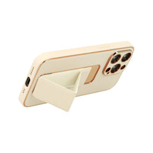 Заредете изображение във визуализатора на галерията – TEL PROTECT Leather Luxury Stand Case for Iphone 13 Mini Gold
