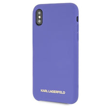 Заредете изображение във визуализатора на галерията – Original KARL LAGERFELD Case Silicone Hard Case KLHCPXSLVOG for Iphone X/XS Purple
