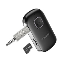 Заредете изображение във визуализатора на галерията – Borofone Transmitter FM BC42 MP3, Bluetooth, microSD to jack 3,5mm port black
