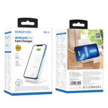 Заредете изображение във визуализатора на галерията – Borofone Wireless induction charger BQ16 Cool Creation with stand 15W white
