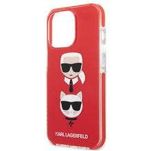 Заредете изображение във визуализатора на галерията – Original KARL LAGERFELD Karl  Choupette Head Hardcase KLHCP13XTPE2TR for Iphone 13 Pro Max Red
