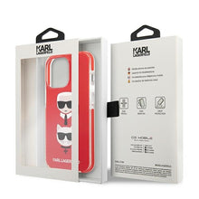 Заредете изображение във визуализатора на галерията – Original KARL LAGERFELD Karl  Choupette Head Hardcase KLHCP13XTPE2TR for Iphone 13 Pro Max Red
