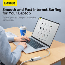 Заредете изображение във визуализатора на галерията – Baseus Adapter Lite Series - Type C to RJ45 - 1000 Mbps (WKQX000302) white
