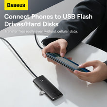 Заредете изображение във визуализатора на галерията – Baseus Adapter HUB - USB to 4xUSB3.0 - 2 meters (WKQX030201) black
