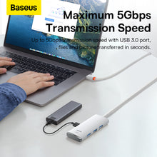 Заредете изображение във визуализатора на галерията – Baseus Adapter HUB - USB to 4xUSB3.0 - 1 meter (WKQX030102) white
