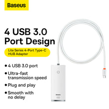 Заредете изображение във визуализатора на галерията – Baseus Adapter HUB - Type C to 4xUSB3.0 - 1 metre (WKQX030402) white
