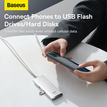 Заредете изображение във визуализатора на галерията – Baseus Adapter HUB - Type C to 4xUSB3.0 - 1 metre (WKQX030402) white
