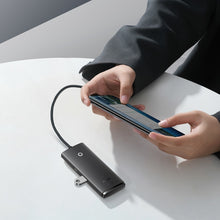 Заредете изображение във визуализатора на галерията – Baseus Adapter HUB - USB to 4xUSB3.0 - 0,25 meters (WKQX030001) black
