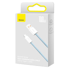 Заредете изображение във визуализатора на галерията – Baseus Cable Dynamic - USB to Type C - 100W 5A 1 metre (CALD000603) blue
