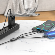 Заредете изображение във визуализатора на галерията – Borofone Cable BX72 3 in 1 - USB to Type C, Micro USB, Lightning - 2A 1 metre black
