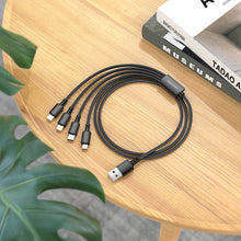 Заредете изображение във визуализатора на галерията – Borofone Cable BX72 4 in 1 - USB to Type C, Micro USB, 2xLightning - 2A 1 metre black
