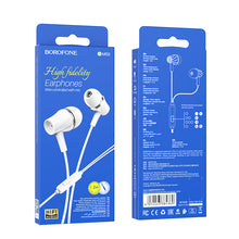 Заредете изображение във визуализатора на галерията – Borofone Earphones BM69 Universal with microphone white
