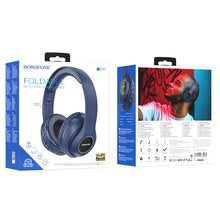 Заредете изображение във визуализатора на галерията – Borofone Headphones BO17 bluetooth navy
